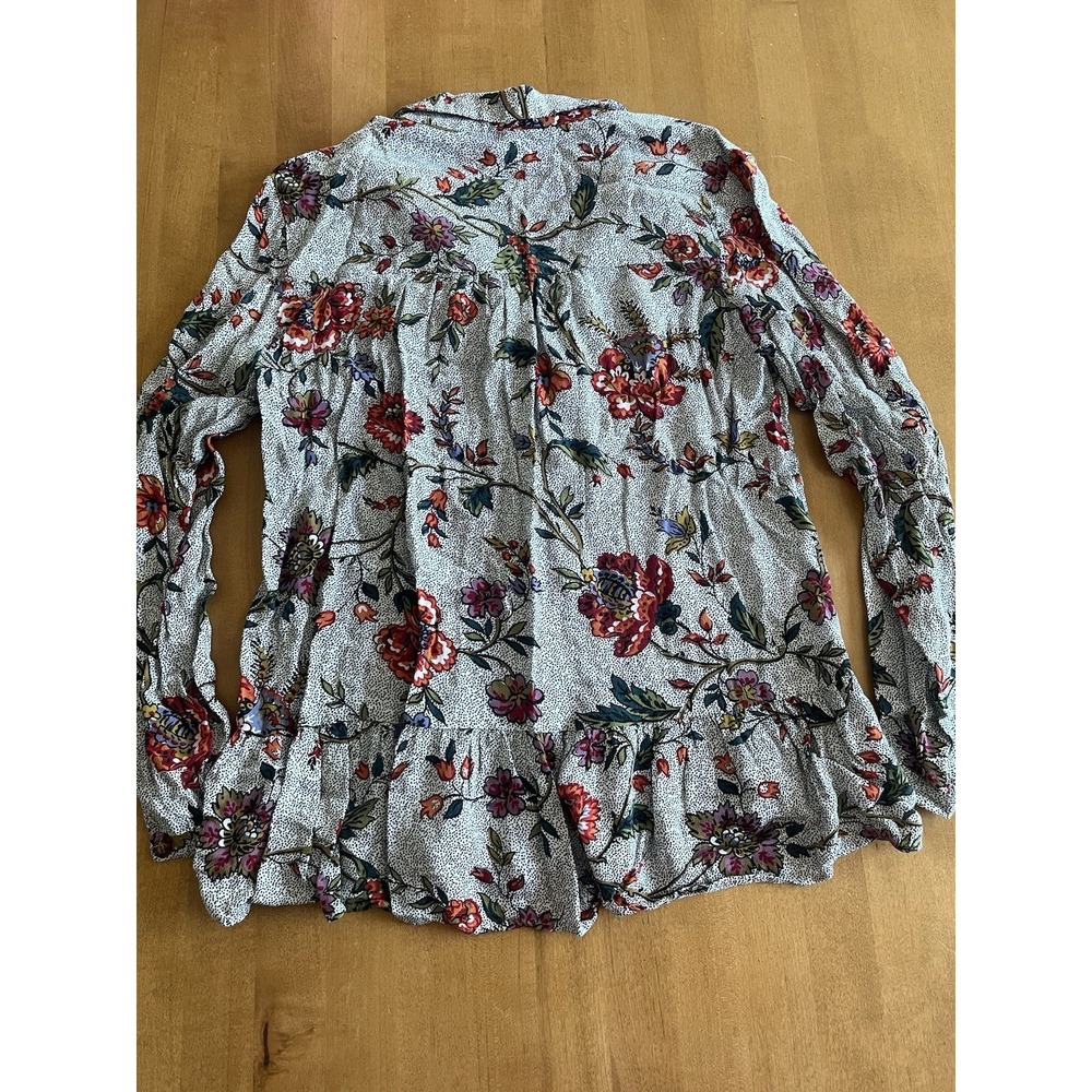 Maeve Anthropologie Blouse Flowy Top Boho Floral Lace Accents Size 2 Women's - Picture 8 of 9